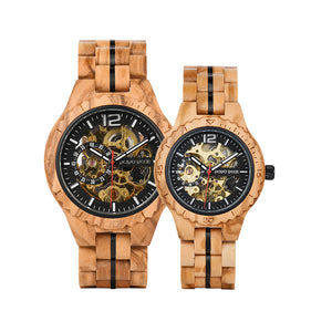 DODO DEER Automatic Olive Wood Watch for Lovers Ideal Gift for Wedding Graduation