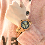 DODO DEER Automatic Olive Wood Watch for Lovers Ideal Gift for Wedding Graduation