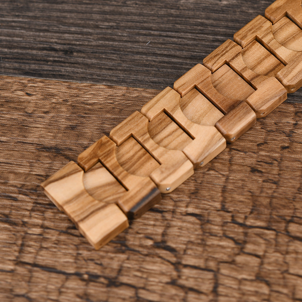 Artisan-Crafted Retro Walnut and Olive Wood Men's Wooden Watch