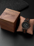 DODO DEER 2025 New Marble Dial Chronos Stainless Steel & Wood Watch with Timer Function