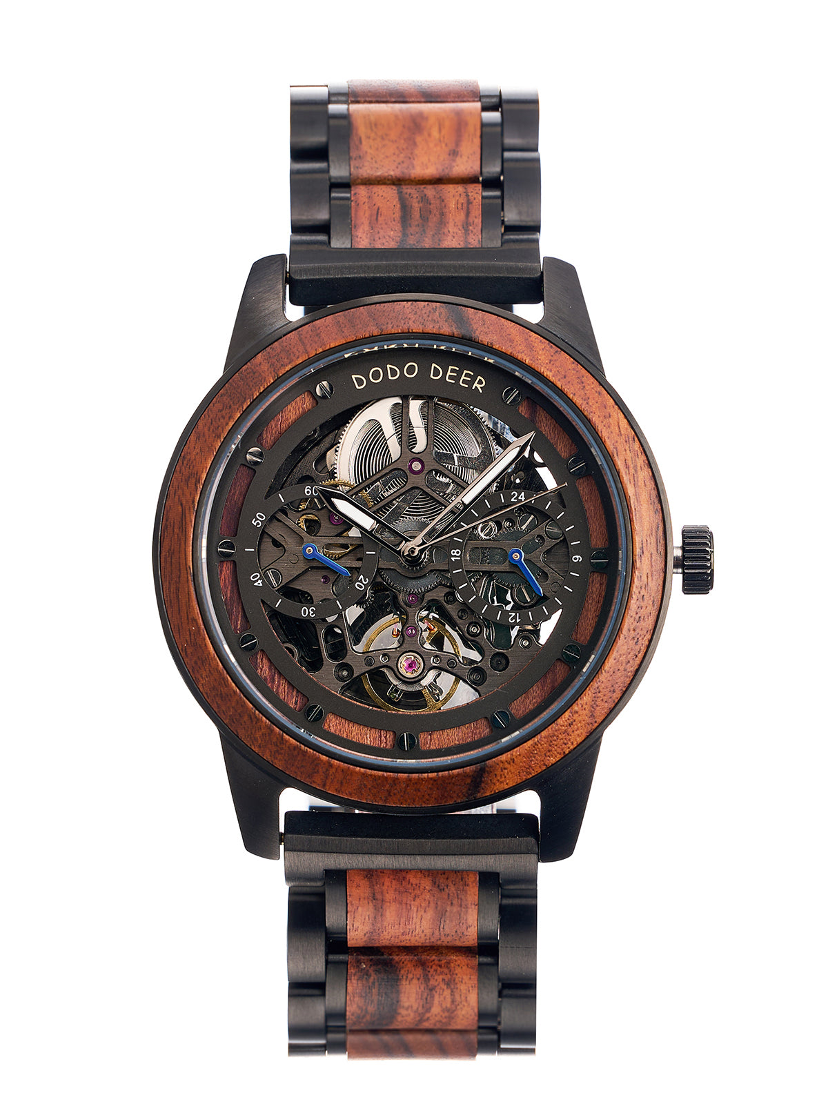 DODO DEER Mechanical Wooden Watch for Men Waterproof and Engraved Exquisite Wooden Box Packaging for Lovers' Gifts and Souvenirs