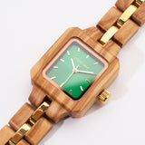 DODO DEER Japanese Movement High-grade Steel Olive Wood Ladies Watch Engrave Name or Initials