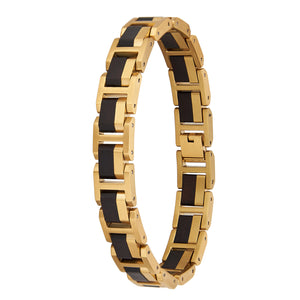Golden Plated Ebony Wood Braclelet for men