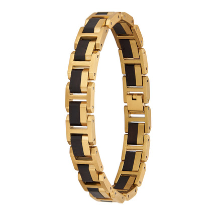Golden Plated Ebony Wood Braclelet for men