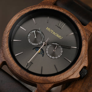 DODO DEER Engraved Walnut for Men Personalized Wooden Watch Day of the Week Comes in Deluxe Gift Packaging