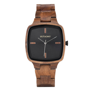 Curren Square Men Walnut Wood Watch