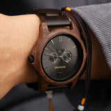 DODO DEER Engraved Walnut for Men Personalized Wooden Watch Day of the Week Comes in Deluxe Gift Packaging