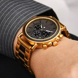 Gold Wrist Watch Wooden Chronograph Watches for Men