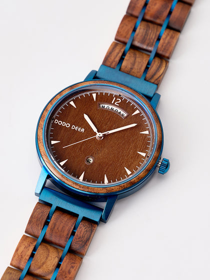 DODO DEER Mens Wooden Watch Premium Japanese Wood & Steel Watch - Bulk Discounts