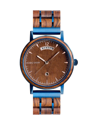 DODO DEER Mens Wooden Watch Premium Japanese Wood & Steel Watch - Bulk Discounts