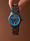 DODO DEER Custom Engraved Wooden Watch for Men – Marble Dial Waterproof Watch, Personalized Gift for Him