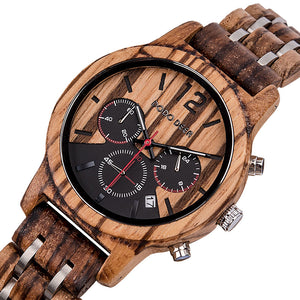DODO DEER Steel-wood Multifunctional Couple Wooden Watch Perfect Anniversary/Birthday Present