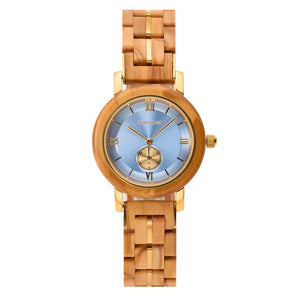 DODO DEER Japanese Movement Waterproof Gold Steel Olive Wood Women's Watch Personalized