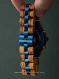 DODO DEER Custom Engraved Zebra Wood Watch Multi-Function Calendar Week Male Quartz Watch