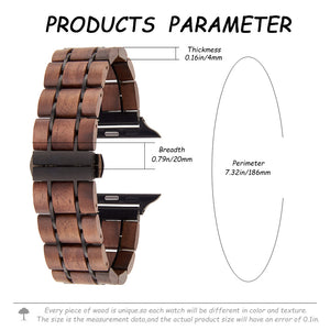 DODO DEER Apple Wood Watch Strap Walnut Suitable for All Models Engraved with Name or Date