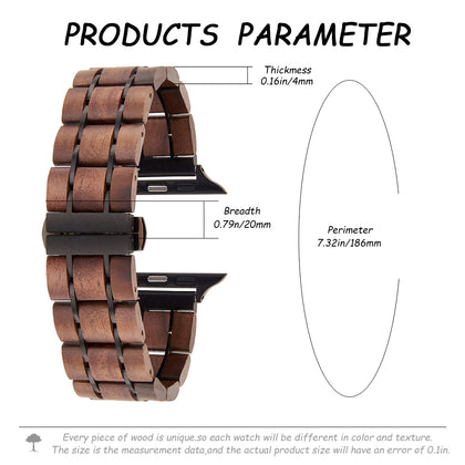 DODO DEER Apple Wood Watch Strap Walnut Suitable for All Models Engraved with Name or Date