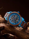 DODO DEER Custom Engraved Wooden Watch for Men – Marble Dial Waterproof Watch, Personalized Gift for Him