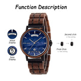 DODO DEER Japanese Movement Steel and Wood Watch Marble Dial Custom Name Engraving
