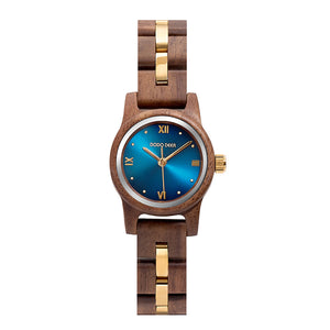 DODO DEER Japanese Movement Gold Steel Walnut Ladies Watch Premium Presentation Box