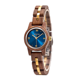 DODO DEER Japanese Movement Gold Steel Walnut Ladies Watch Premium Presentation Box