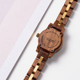 DODO DEER Japanese Movement Gold Steel Walnut Ladies Watch Premium Presentation Box