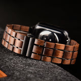DODO DEER Apple Wood Watch Strap Walnut Suitable for All Models Engraved with Name or Date