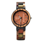 DODO DEER Custom Wood Watch for Lovers Engraved with Name or Date Vintage Wooden Design Ready-to-Gift Luxury Box