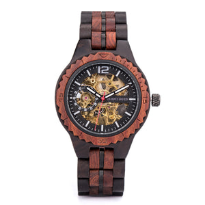 DODO DEER Handcrafted Mechanical Movement Custom logo Wooden Watch