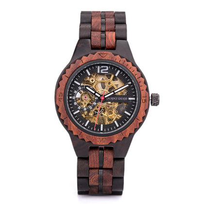 DODO DEER Handcrafted Mechanical Movement Custom logo Wooden Watch