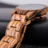 DODO DEER Unique Engraved Zebra Wooden Watch for Men in Elegant Gift Box Custom Names