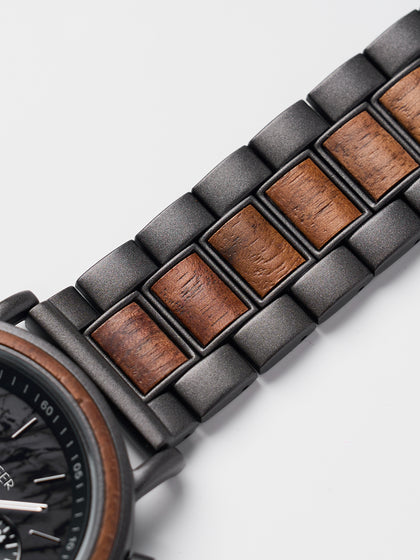 DODO DEER 2025 New Marble Dial Chronos Stainless Steel & Wood Watch with Timer Function