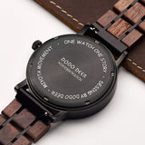 DODO DEER Japanese Movement Steel and Wood Watch Marble Dial Custom Name Engraving