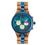 DODO DEER Custom Engraved Zebra Wood Watch Multi-Function Calendar Week Male Quartz Watch