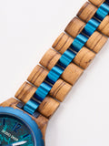 DODO DEER Custom Engraved Zebra Wood Watch Multi-Function Calendar Week Male Quartz Watch