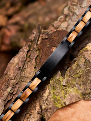 DODO DEER Wooden Bracelet for Him & Her — Engravable, Presented in an Exquisite Wooden Gift Box