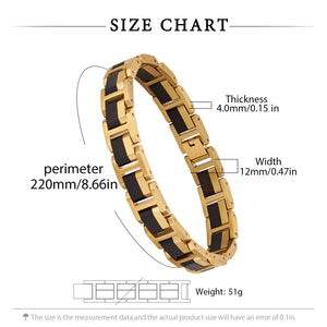 Golden Plated Ebony Wood Braclelet for men
