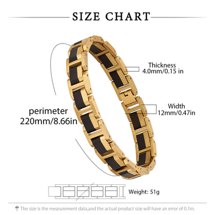 Golden Plated Ebony Wood Braclelet for men