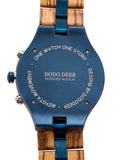 DODO DEER Custom Engraved Zebra Wood Watch Multi-Function Calendar Week Male Quartz Watch