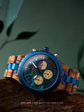 DODO DEER Custom Engraved Zebra Wood Watch Multi-Function Calendar Week Male Quartz Watch