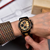 DODO DEER Luxury Men Business Quartz Calendar Rose Wood Watch