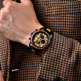DODO DEER Luxury Men Business Quartz Calendar Rose Wood Watch