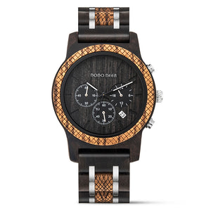 Multifunction Stop Watch Dropshipping Men's Wood Watch