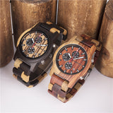 DODO DEER Eco-friendly Walnut and Apple Tree Wood Watch with 6 pointers
