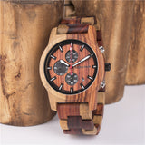 DODO DEER Eco-friendly Walnut and Apple Tree Wood Watch with 6 pointers