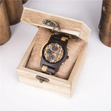 DODO DEER Eco-friendly Walnut and Apple Tree Wood Watch with 6 pointers
